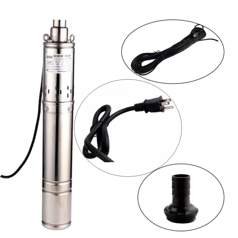 ZYIY 3.5 Inch Tube Stainless Steel Deep Well Pump 1HP Submersible Screw Well Pump 220-240V/60Hz Well Water Pump Max.Head 100m/328ft Flow 8GPM 90mm Well Pump for Home and Industrial Garden Agricultural - Image 6