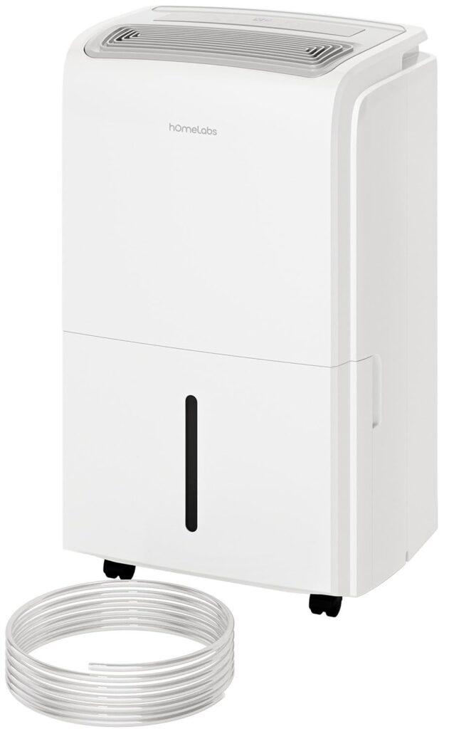 hOmeLabs 3500 Sq. Ft. Dehumidifier with Pump - Ideal for Medium to Large Rooms and Home Basements - Powerful Moisture Removal and Humidity Control - 40 Pint Capacity