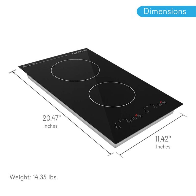 NutriChef Induction Cooktop 2 Burner, Electric Stove - Adjustable Temperature, Digital Touch Sensors, Stain-Resistant/Easy-to-Clean, Induction Hot Plate, 20 x 11 Inch - 1800 Watt - Image 8