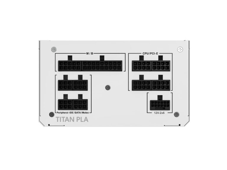 Montech Titan PLA 850W High-End ATX Gaming Power Supply - 80 Plus Platinum & Cybenetics Platinum - Fully Modular - ATX 3.1 & PCIe 5.1 Ready -10 Years Coverage - White - Image 2