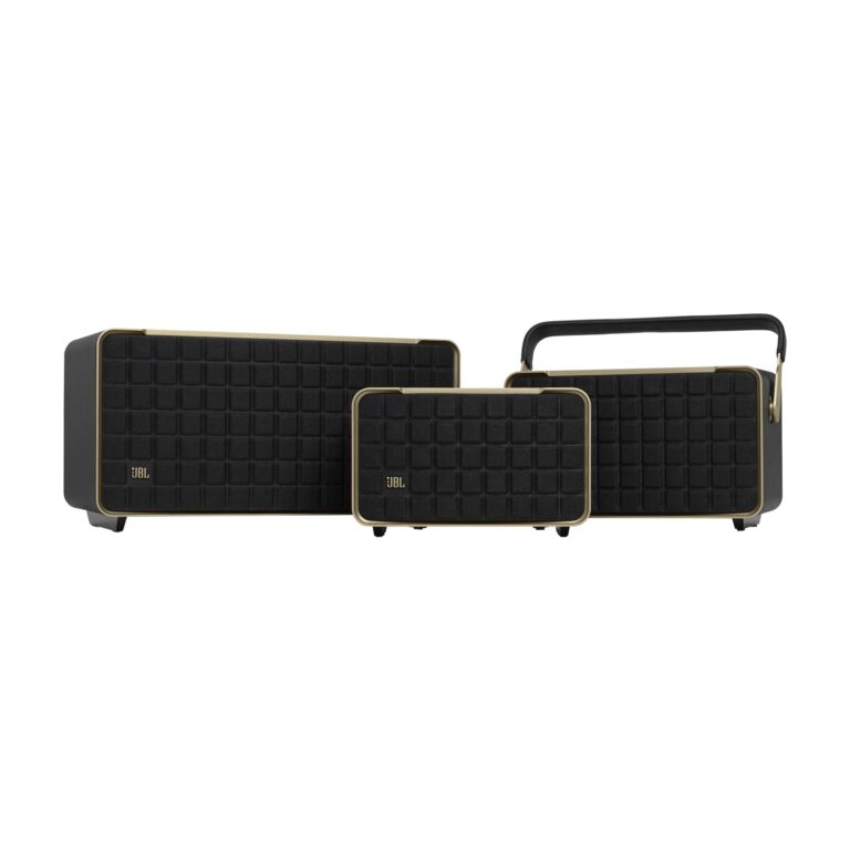 JBL Authentics 300 - Retro Style Wireless Bluetooth/WiFi Home Speaker, Built in Battery (4800mAh), Music Streaming Services via Built-in Wi-Fi, Built in Alexa and Google Assistant (Black/Gold) - Image 2