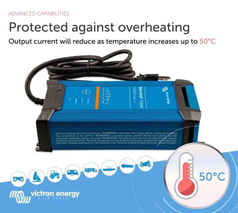 Victron Energy Blue Smart IP22 Smart Car Battery Charger 12V 30A, Float & Trickle Charger and Desulfator for Motorcycle, ATV, RV, Lithium and Deep Cycle Batteries - Image 4