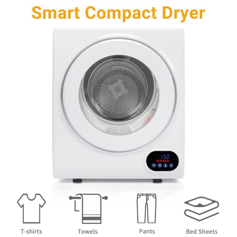 Bonnlo Portable Clothes Dryer, Front Load Electric Dryers Machine, Compact Laundry Dryers with Stainless Steel Tub, for Home, Apartment, Dorm, White (LCD Touch Control) - Image 7