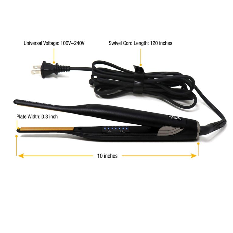 Glampalm Ceramic Flat Iron Hair Straightener, Korea No.1 Salon Haircare Tool, 7 Heat Settings 150° - 450°, 0.3" Small Styling Iron 10 Sec Heat Up, 3D Swivel Cord & Universal Voltage (GP141) - Image 4