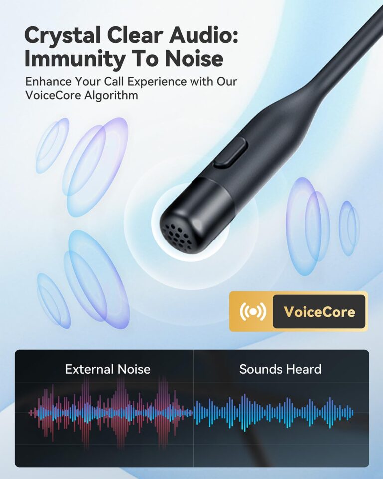 EMEET AirFlow Open Ear Headphones with Mic, Bluetooth 5.3 Wireless Headsets with Detachable Microphone, ENC Noise Cancelling, Multipoint Pairing, Ultra Comfort, Wireless Earbuds for Work, home, office - Image 8
