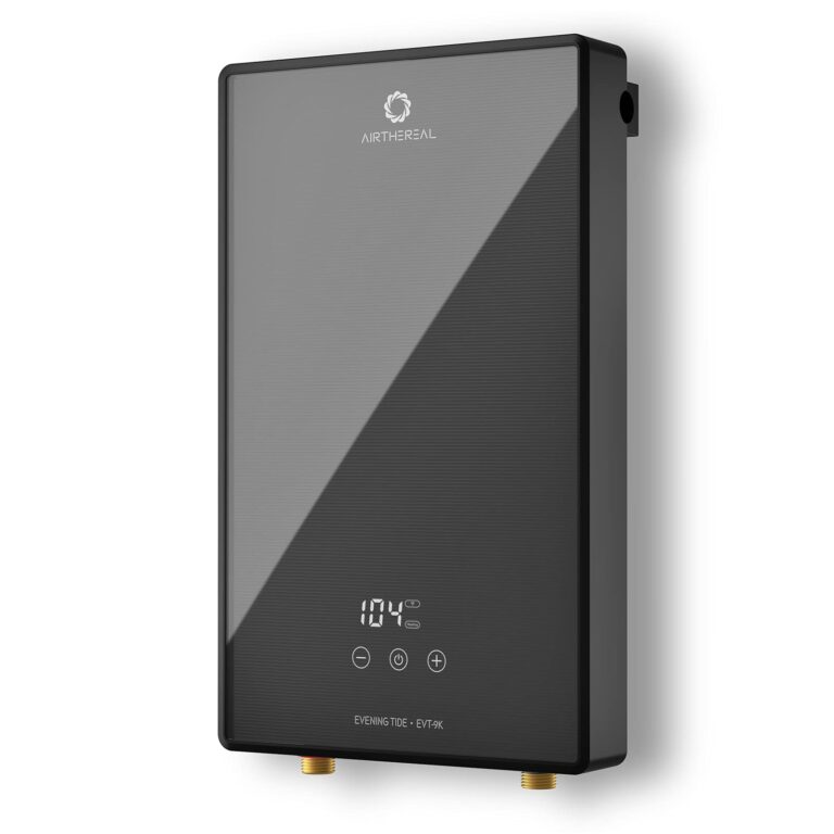 Airthereal Electric Tankless Water Heater, 9kW, 240Volts - Endless On-Demand Hot Water - Self Modulates to Save Energy Use - Small Enough to Install Anywhere - for Sink and Faucet, Evening Tide series