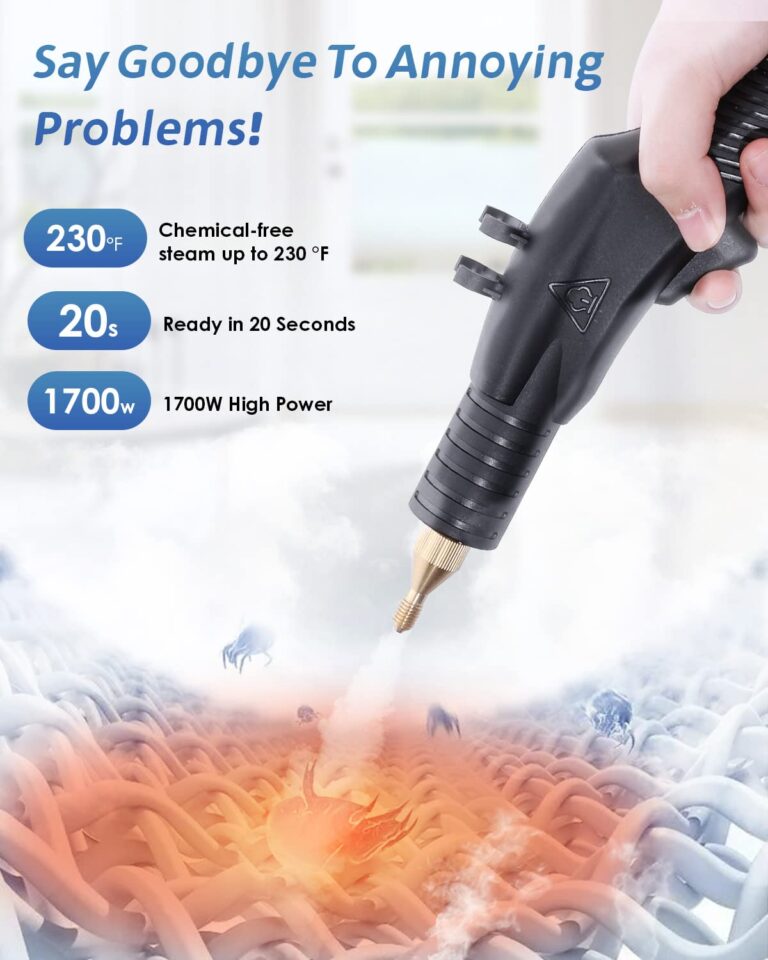 Hapyvergo High Pressure Steam Cleaner, 1700W High Temp Portable Steamer Machine for Cleaning, Tankless and Heavy Duty for Commercial Home Use Grout Tile Kitchen Bathroom Car Detailing - Image 6