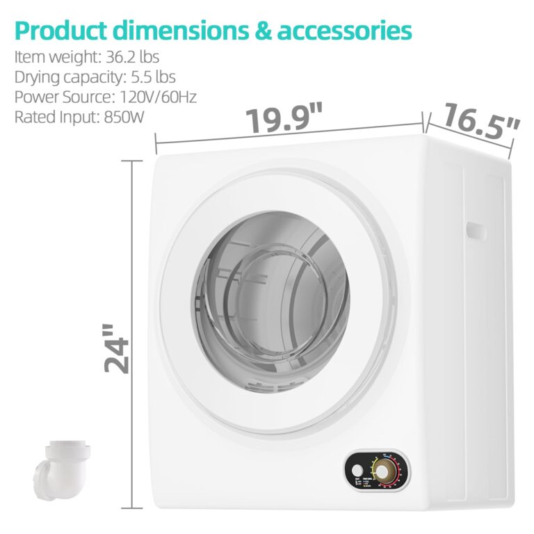Elevon EL-YM S Portable Dryer, 1.5 Cubic Feet, White - Image 6
