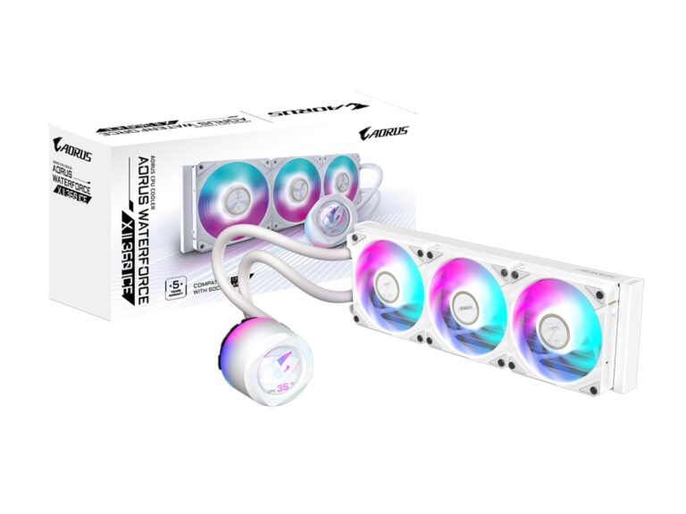 AORUS WATERFORCE X II 360 ICE Liquid CPU Cooler, 360mm Radiator with 3X 120mm Low Noise ARGB Fans, Compatible with Intel LGA1851, LGA1700, and AMD AM5 (GP-AORUS WATERFORCE X II 360 ICE) - Image 2
