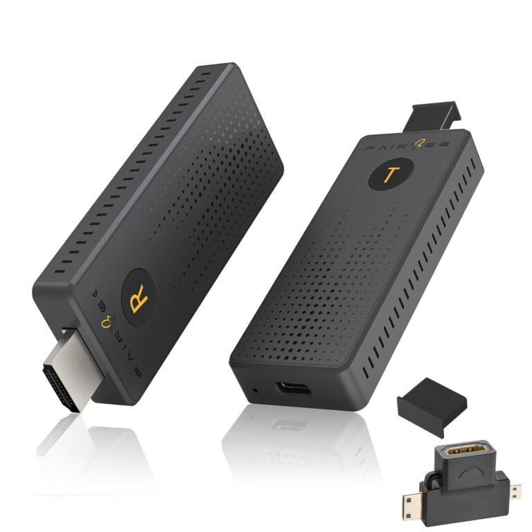 Wireless HDMI Transmitter and Receiver 4K, FAIRBEE Wireless HDMI Extender Kit, True 4K, Plug and Play, Support 16TX to 1RX, Streaming Video/Audio from Laptop/PC/Camera to HDTV/Projector/Monitor