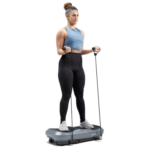 Sunny Health & Fitness 3D Vibration Plate Exercise Platform with Dual Resistance Bands - Total Body Shaker Machine with 16 Speed Settings and 3 Vibration Modes – SF-VP822057