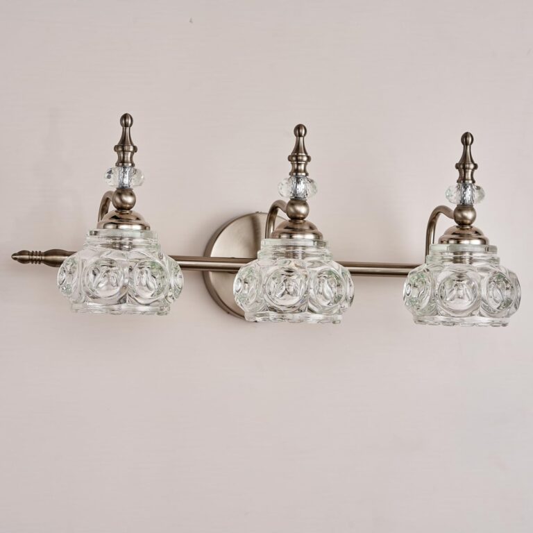 ZILANL Brushed Nickel Bathroom Vanity Light Fixtures Modern 3-Light Vanity Lights Bathroom Lighting Fixtures Vintage Wall Sconces Light Living Room Vanity Lighting Fixtures Over Mirror - Image 2