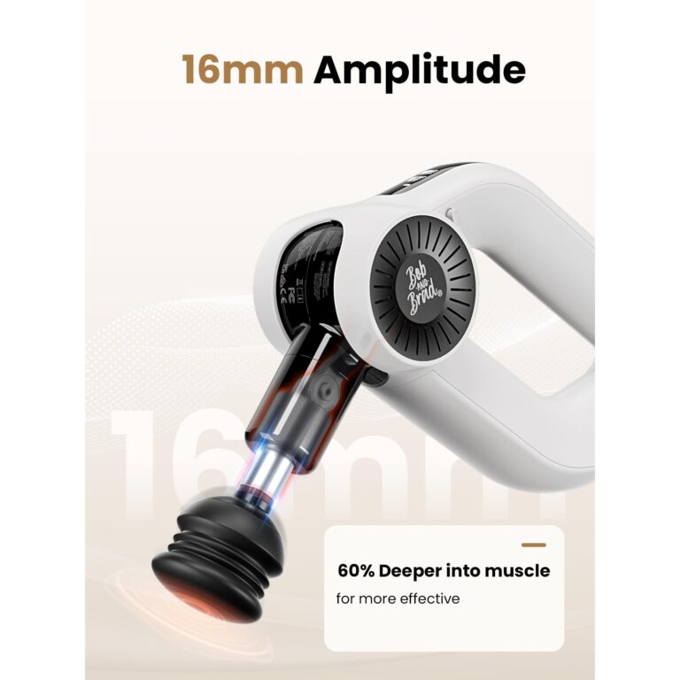 BOB AND BRAD D6 Pro Max Massage Gun with Metal Head, Deep Tissue Percussion with 16mm Amplitude, Professional Muscle Massager Gun for Athletes, Quiet Electric Handheld Massager, FSA and HSA Eligible - Image 8