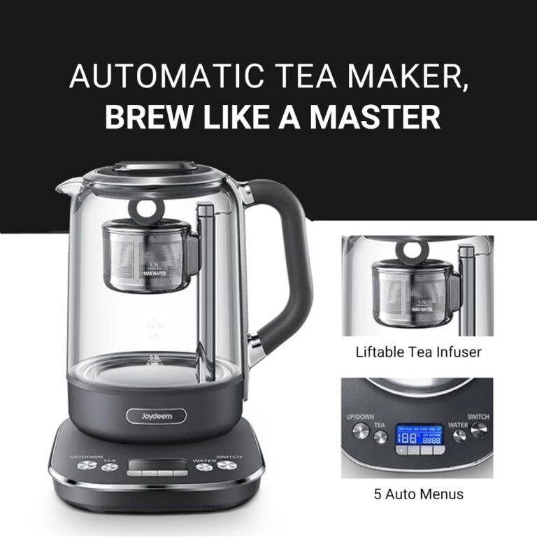 Joydeem Hot Tea Maker, Glass Electric Kettle with Auto Lift Tea Infuser and Temperature Control, 1.7L, JD-ZC6088G - Image 6