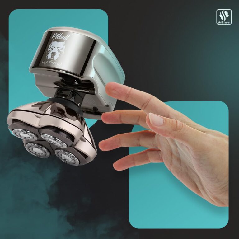Skull Shaver Pitbull Platinum Pro:Head Shaver for Men - Bald Head Shavers with Wet/Dry Technology, Ergonomic Design, Travel Lock, and Accessories. Perfect Grooming Kit and Prime Gift for Men - Image 3