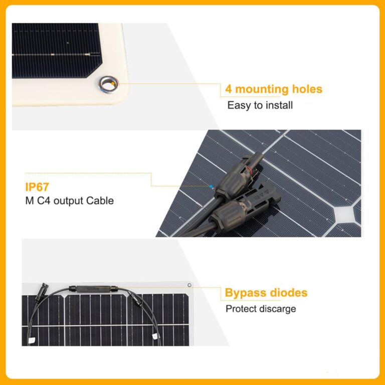 XINPUGUANG Solar Panel 12V 200W System Kit 100W Flexible Solar Panel Monocrystalline Battery Charger with Extension Cable 20A Charge Controller Power for RV Boat Cabin Car Trailer(200W-1) - Image 5