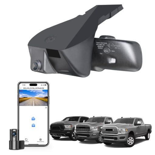 Mangoal 4K & Rear 1080P Dash Cam Custom Fit for Dodge RAM 1500/2500/3500 2019 2020 2021 2022 2023 2024 (Model D), Rebel Big Horn Laramie, UHD 2160P Video, OEM Look App & WiFi,128GB Card