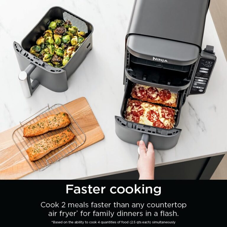 Ninja DoubleStack XL Smart 2-Basket Air Fryer, Smart Cook System, DoubleStack Technology Cook 4 Foods at Once, Space Saving Design, 10 QT, 6-in-1, Smart Finish & Match Cook, Air Fry, Broil, Bake SL451 - Image 8