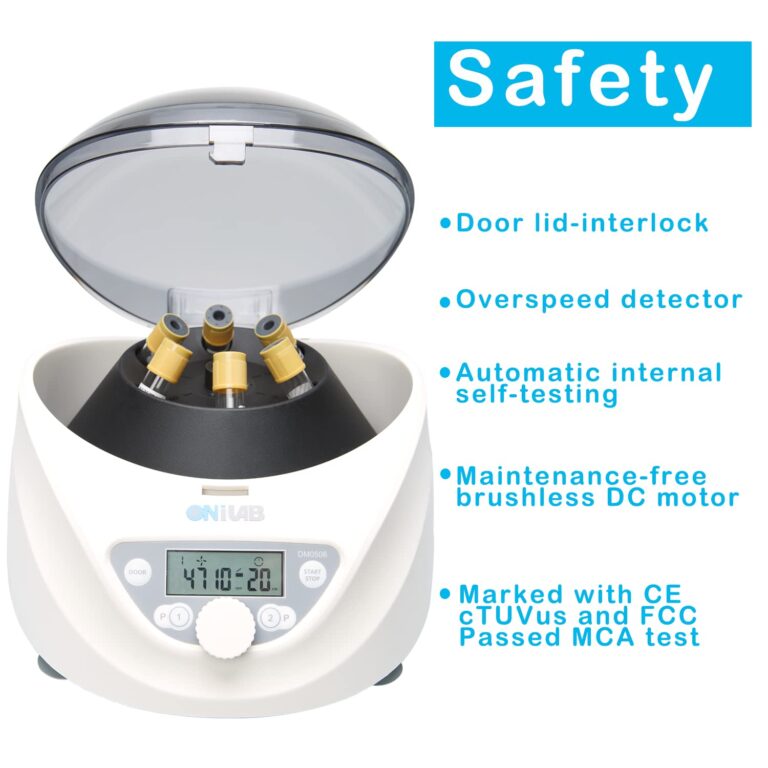 ONiLAB Lab PRP Benchtop Centrifuge 6x15mL/10mL/7mL/1.5-5ml, 300-5000rpm(Max. 2600xg RCF),LCD Digital Desktop Lab Centrifuge Timer 30sec-99min, Two Quick Start Programs - Image 4
