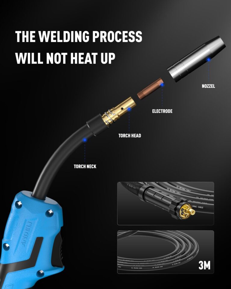 ANDELI MIG Welder, 200Apm 110V/220V Dual Voltage GAS MIG/FLUX MIG/Lift Tig/Stick 4-In-1 Multiprocess MIG Welder, Gas Gasless MIG Welding Machine MIG-270 LED - Image 3