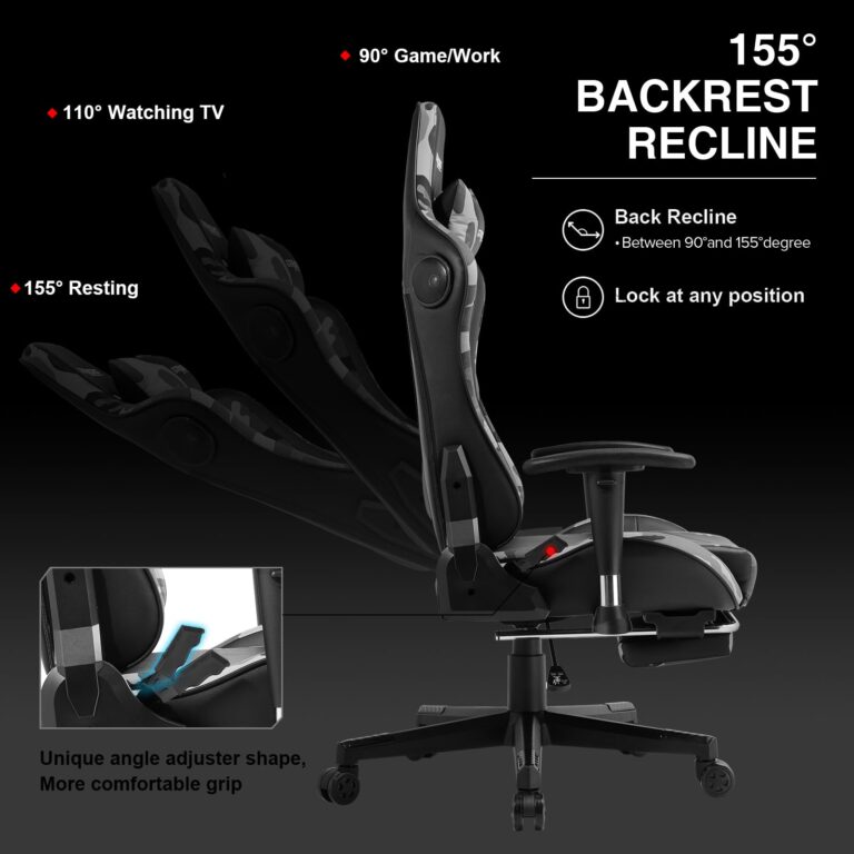 GTRACING Gaming Chair with Footrest Speakers Video Game Chair Bluetooth Music Heavy Duty Ergonomic Computer Office Desk Chair - Image 6