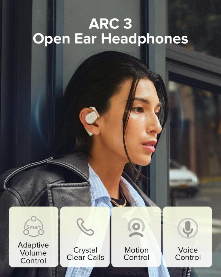 Cleer ARC 3 Open Ear Headphones - Dolby Audio, Snapdragon Sound True Wireless Earbuds, 50Hr Battery, Bluetooth 5.4, IPX 7, Multi-Point, Smart Controls, Wireless Charging Smart Case, Comfort Fit, Green - Image 2
