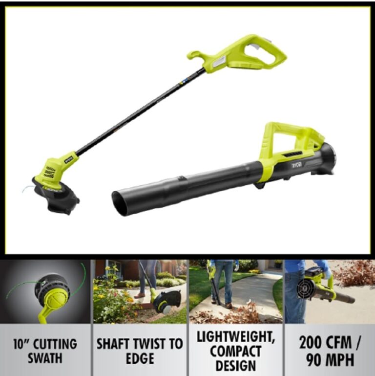 RYOBI 18V ONE+ 10-inch Cordless Battery String Trimmer and Blower with 2.0 Ah Battery and Charger - Image 2
