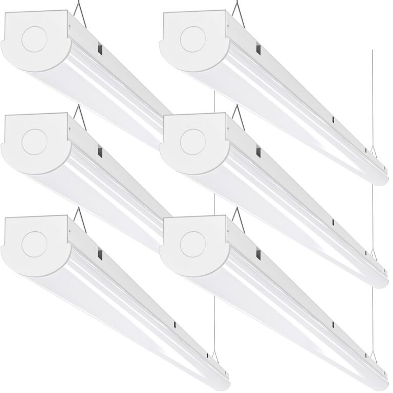 ANTLUX 8FT LED Shop Lights 110W Strip Lights [6-lamp T8 Fluorescent Equiv.], 12000LM, 5000K, Compact Commercial 8 Foot Light Fixtures for Warehouse, Garage, Energy Saving up to 4000W/5 Years, 6 Pack