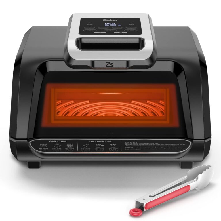 Electric Smokeless Indoor Grill & Air Fryer Combo, 7-in-1, Grill, Broil, Roast, Bake, Crisp, Dehydrate and More, with Non-Stick Plates Pot & Basket, 4QT, for 3-5 People