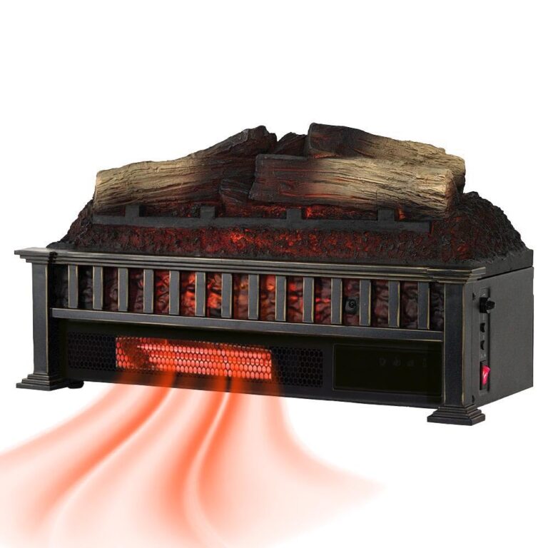 Country Living 23 inch Electric Log Set | Crackling Sound | 1000 Sq Ft Heater | Faux Logs Insert with Infrared Flames for Existing Fireplaces | Remote Control Included