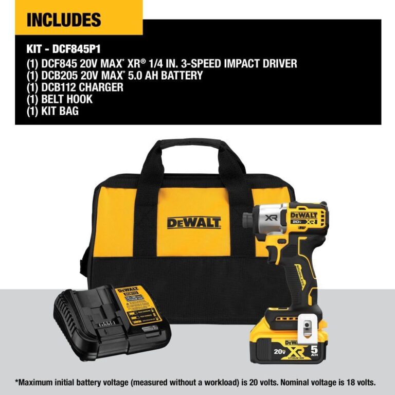 DEWALT 20V MAX Impact Driver, Cordless, 3-Speed, Battery and Charger Included (DCF845P1) - Image 7