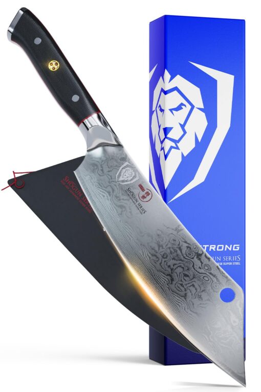Dalstrong Hybrid Cleaver & Chef Knife - 12 inch Extra-Long Blade - Shogun Series ELITE - The 'Crixus' - Japanese AUS-10V Super Steel Kitchen Knife - Black Handle - Razor Sharp Knife - w/Sheath