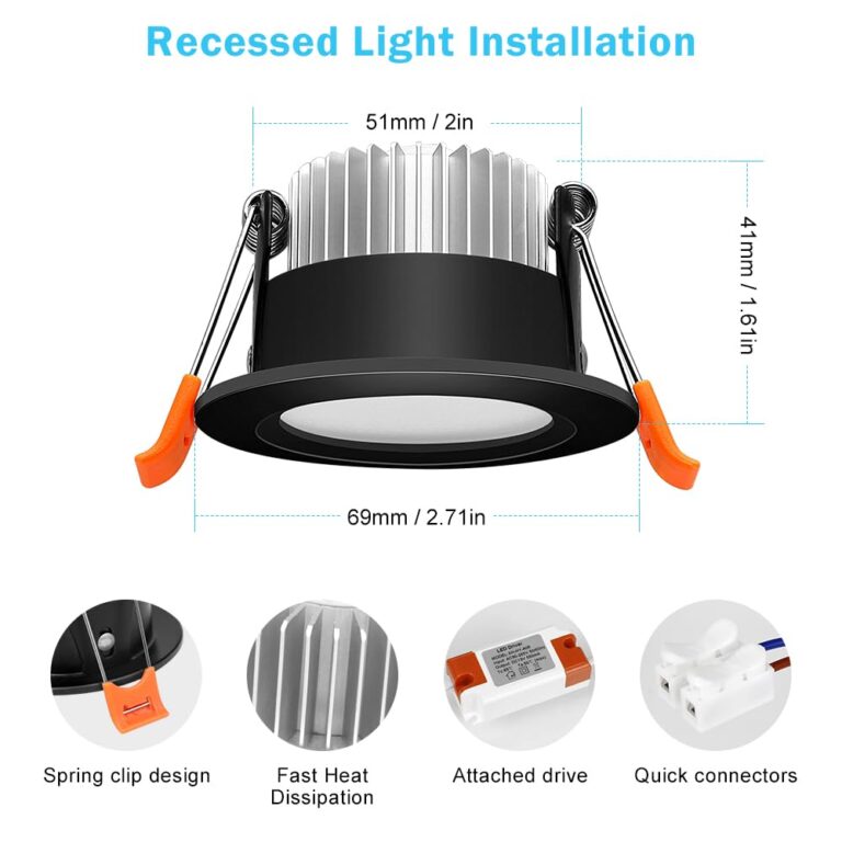 inShareplus 2 Inch Smart Recessed Lighting, 10 Pack WiFi Black LED Downlight 5W 120V, Dimmable RGBCW 2700-6500K Color Changing, Compatible with Alexa/Google, Ceiling Lights with LED Driver - Image 6