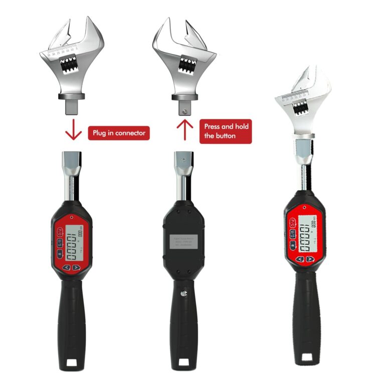 VPOER Adjustable Digital Torque Wrench spanner head, 2.2-73.7 ft-lbs (3-100 Nm) (26.5-885 inch pound) Electronic Jaw open end torque wrench with Buzzer & LED, Calibrated - Image 4