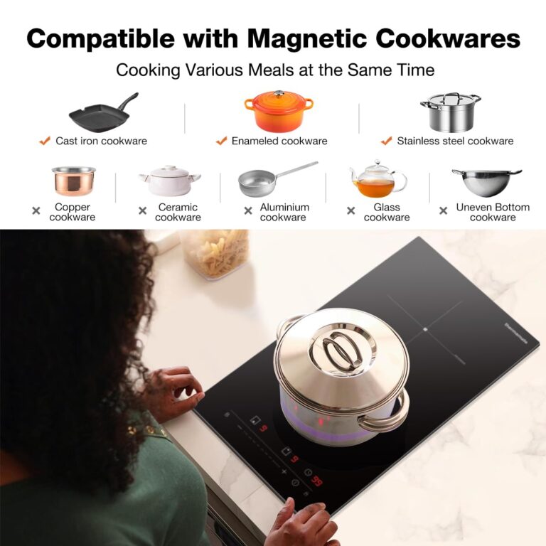 ThermoMate 12 Inch Induction Cooktop, 3500W 2 Boost Burner Built in Induction Stove Top, Electric Cooktop with 9 Heating Level, Timer & Child Safety Lock, Touch Control, 240V - Image 4