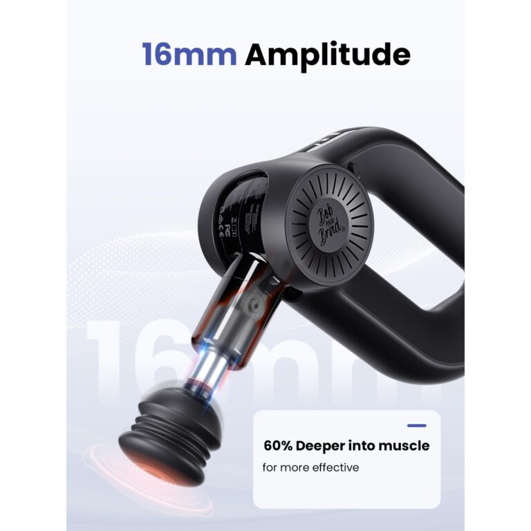 BOB AND BRAD D6 Pro Massage Gun Deep Tissue Percussion with 16mm Amplitude, Professional Muscle Massager for Athletes Pain Relief, Quiet Electric Back Massager, FSA and HSA Eligible, Gifts for Him - Image 9