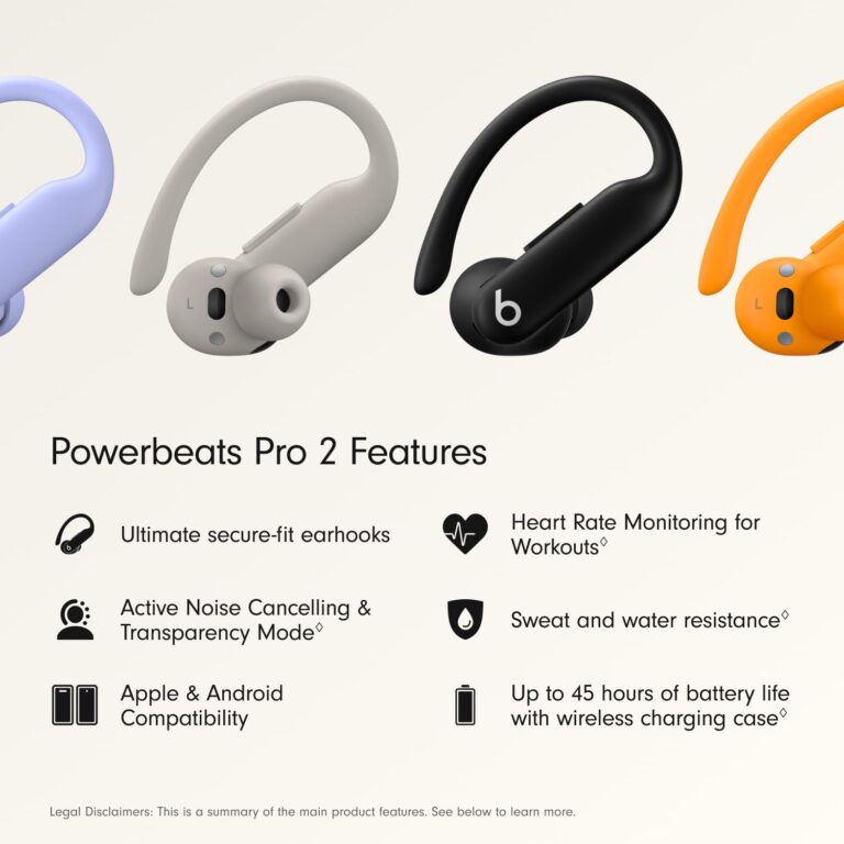 Beats Powerbeats Pro 2 Wireless Bluetooth Earbuds - Noise Cancelling, Heart Rate Monitor, IPX4, Up to 45H Battery & Charging Case, Works with Apple & Android - Jet Black - Image 8