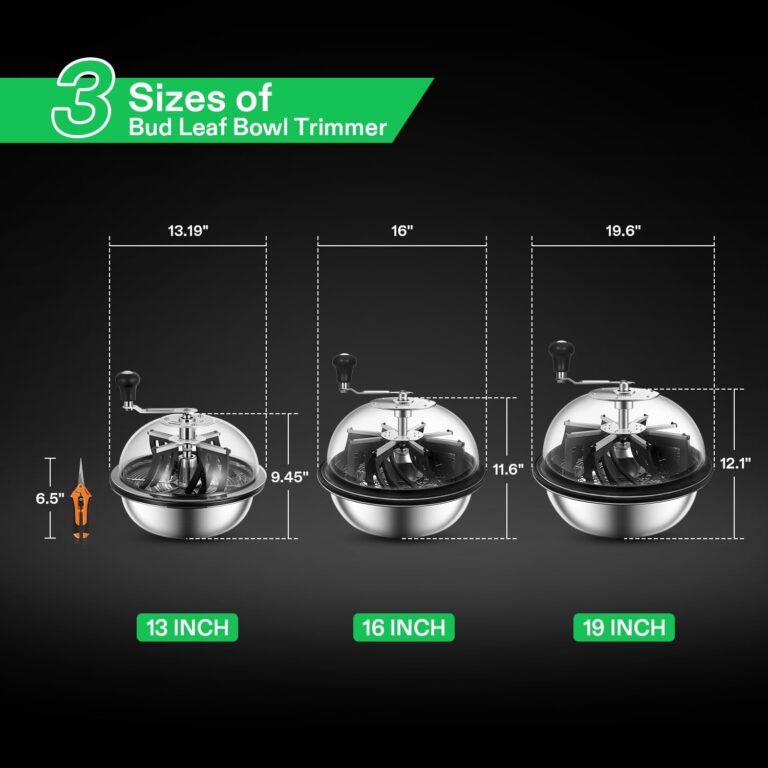 VIVOSUN 19 inch Bud Leaf Bowl Trimmer with Clear Visibility Dome, Sharp Stainless Steel Blades for Spin Cut, Solid Metal Gear Box, and Hand Pruner (Upgraded Version) - Image 3