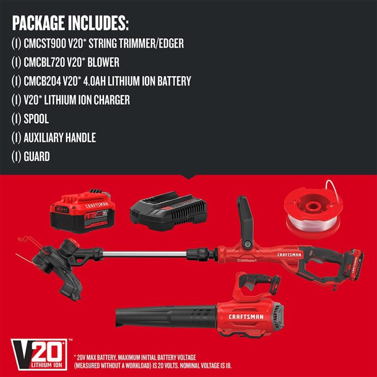 CRAFTSMAN V20 String Trimmer and Leaf Blower Combo Kit, Cordless (CMCK297M1) - Image 5