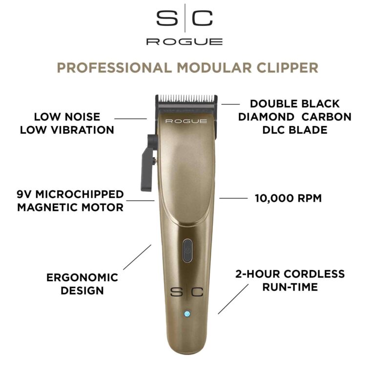Stylecraft Rogue Professional 9V Magnetic Motor Cordless Clipper and Trimmer Combo Set Matte Gunmetal - Image 5