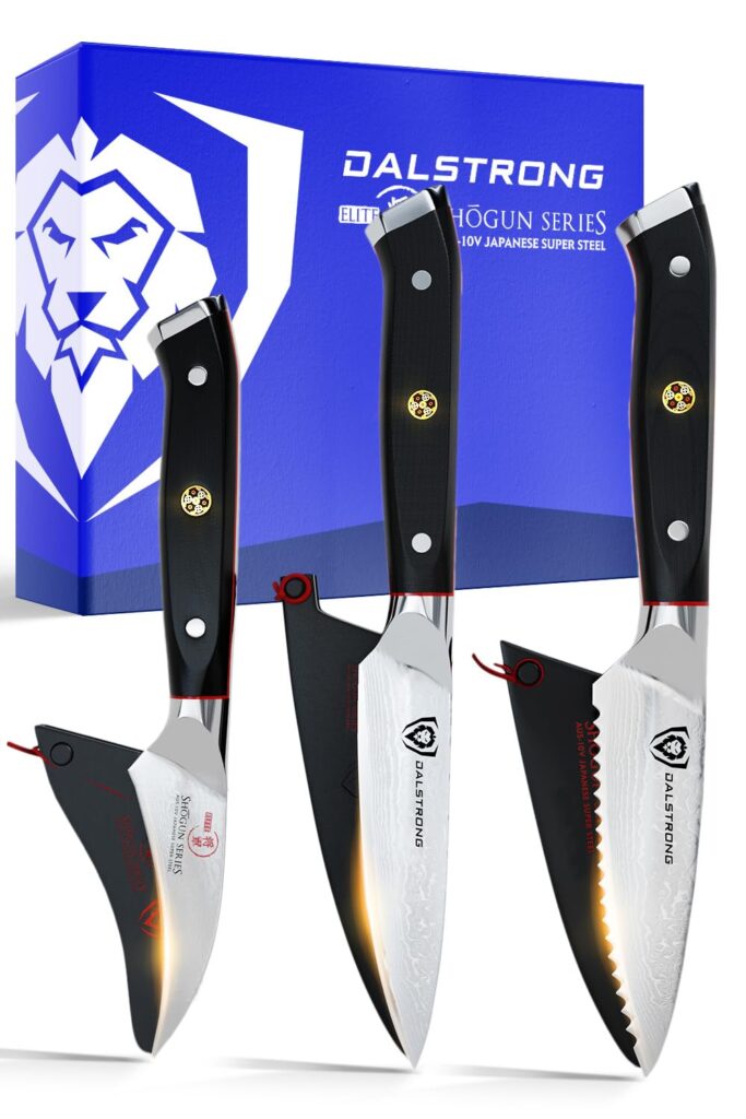 Dalstrong Paring Knife Set-Shogun Series 3pc-Damascus Japanese Super Steel Knife-3.5" Paring,3" Bird's Beak,3.5" Serrated-Razor Sharp Kitchen Set-w/Sheaths - Image 2