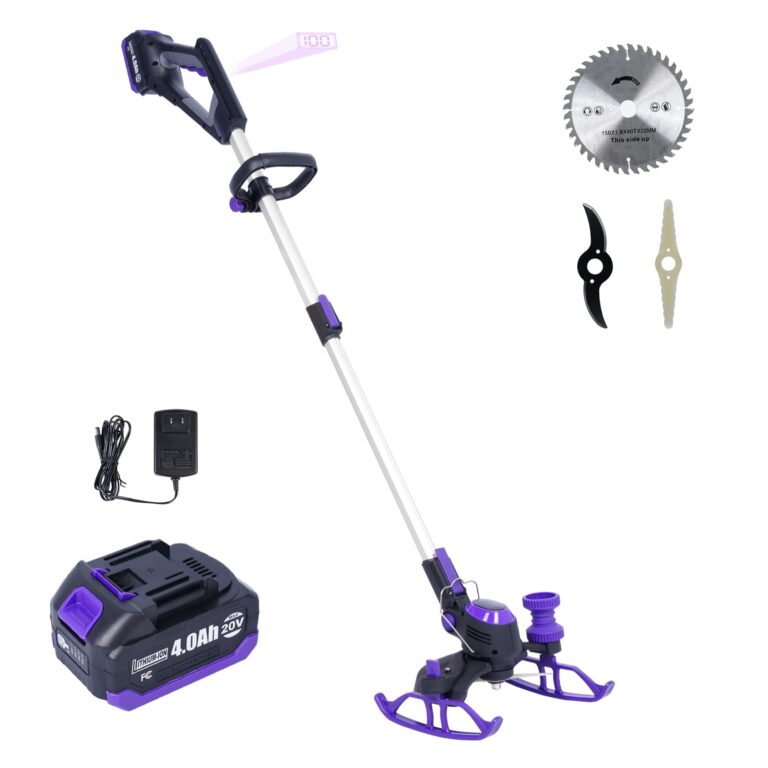 YardEz Cordless Weed Wacker - 5.2lbs Lightweight, 100 Min Runtime, Edger/Mower in 1 with Nylon/Steel/Saw Blades for Yard Care (4.0Ah Battery and Charger Included)