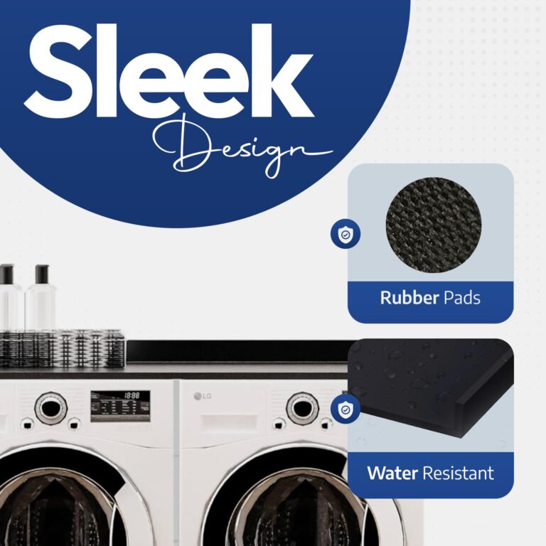 OfficeSimpli Washer Dryer Countertop, Made in USA, Non-Slip Pads, Laundry Room Wood Topper, Washer Dryer Cover for Top, Laundry Guard, Laundry Countertop, Laminate (Black, Standard (27.5" x 54")) - Image 4