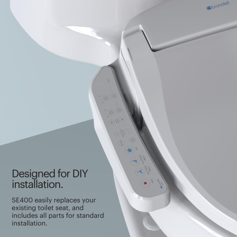 Brondell SE400-RW Swash SE400 Electric Bidet Toilet Heated Seat, Oscillating Stainless Steel Nozzle, Warm Air Dryer, Night Light, Gentle Close Lid, White Side Arm Control, Round - Image 7