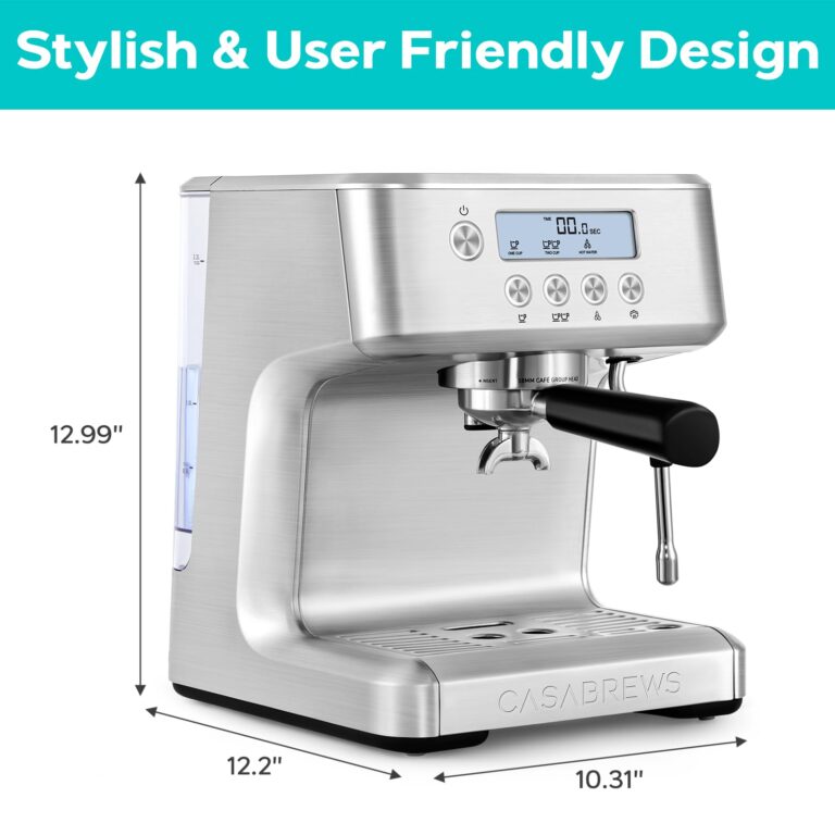 CASABREWS the Ultra Espresso Machine with LCD Display, Powerful Milk Frother and Customizable Brewing Temperature, Provides Barista-Level Lattes and Cappuccinos - Image 3