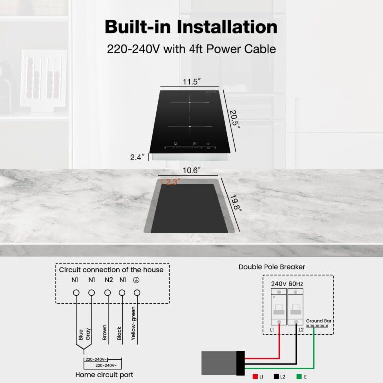 ThermoMate 12 Inch Induction Cooktop, 3500W 2 Boost Burner Built in Induction Stove Top, Electric Cooktop with 9 Heating Level, Timer & Child Safety Lock, Touch Control, 240V - Image 3