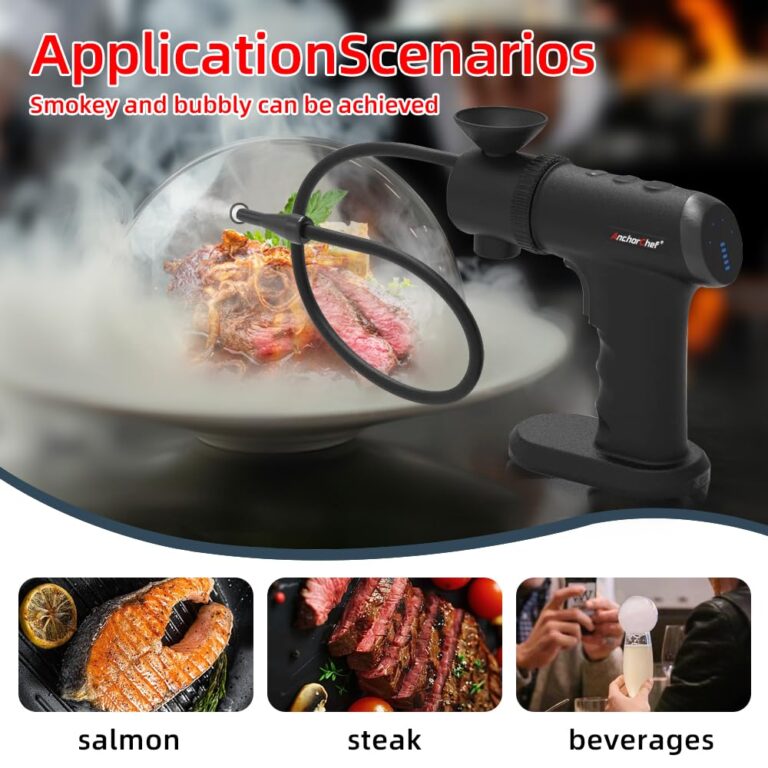 AnchorChef Smoking Gun Food Smoker,Cocktail Smoker Kit,Smoking Gun Wood Smoke Infuser Kit,Recommend as awesome gift for smoker food lovers.Gifts for Man, Dad, Husband (Black) - Image 6
