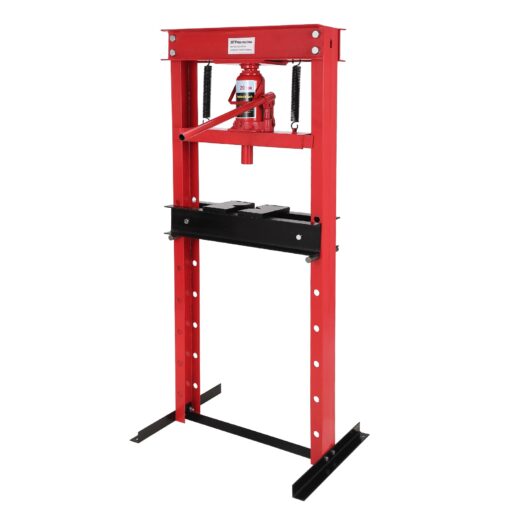 GarveeTech 20 Ton Hydraulic Press, Benchtop Hydraulic Shop Press, H-Frame Garage Floor Press with Press Plates, Adjustable Working Table Height, Red
