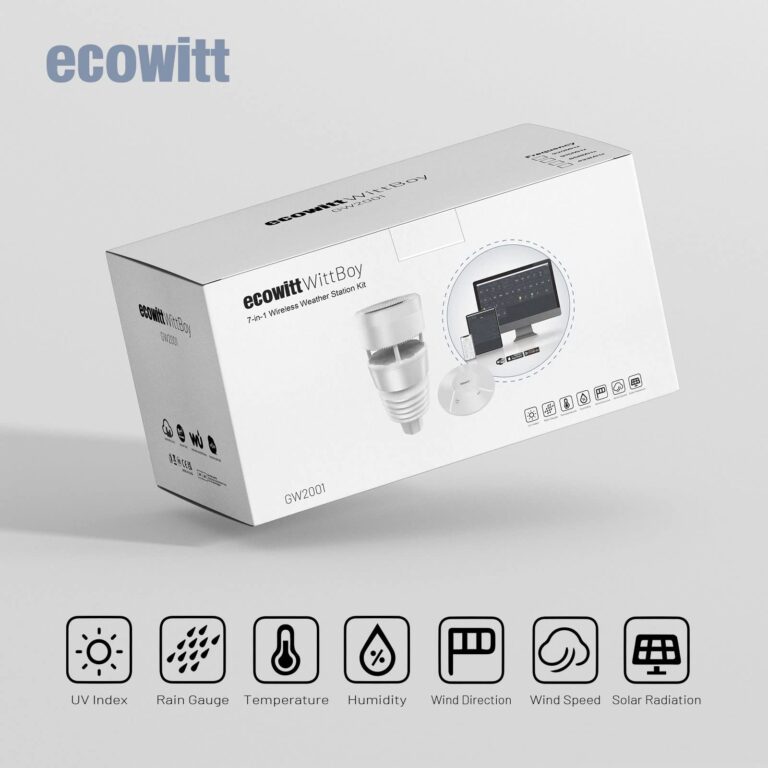 ECOWITT Wittboy Weather Station GW2001, Includes GW2000 Wi-Fi IoT Hub and WS90 7-in-1 Outdoor Solar Powered Weather Sensor, Supports WU/WeatherCloud/Wow/Ecowitt Servers, 915 MHz - Image 2