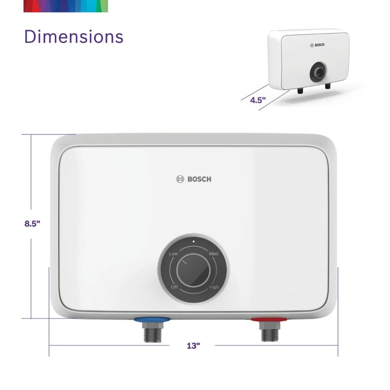 Bosch Thermotechnology Tronic 4000 Electric Tankless Water Heater, 10.5 kW, 13 x 8.5 x 4.5", White - Image 2